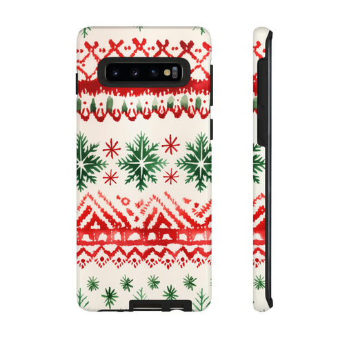 Watercolor Study of Christmas Patterns - Impact Resistant Phone Case Samsung Galaxy S10 Glossy